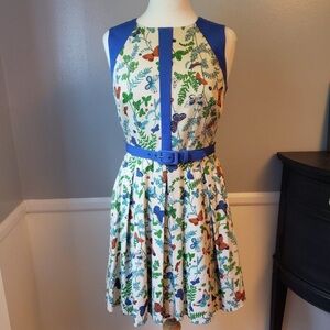 Eva Franco Anthropologie Butterfly Fit Flare Dress, Size 6